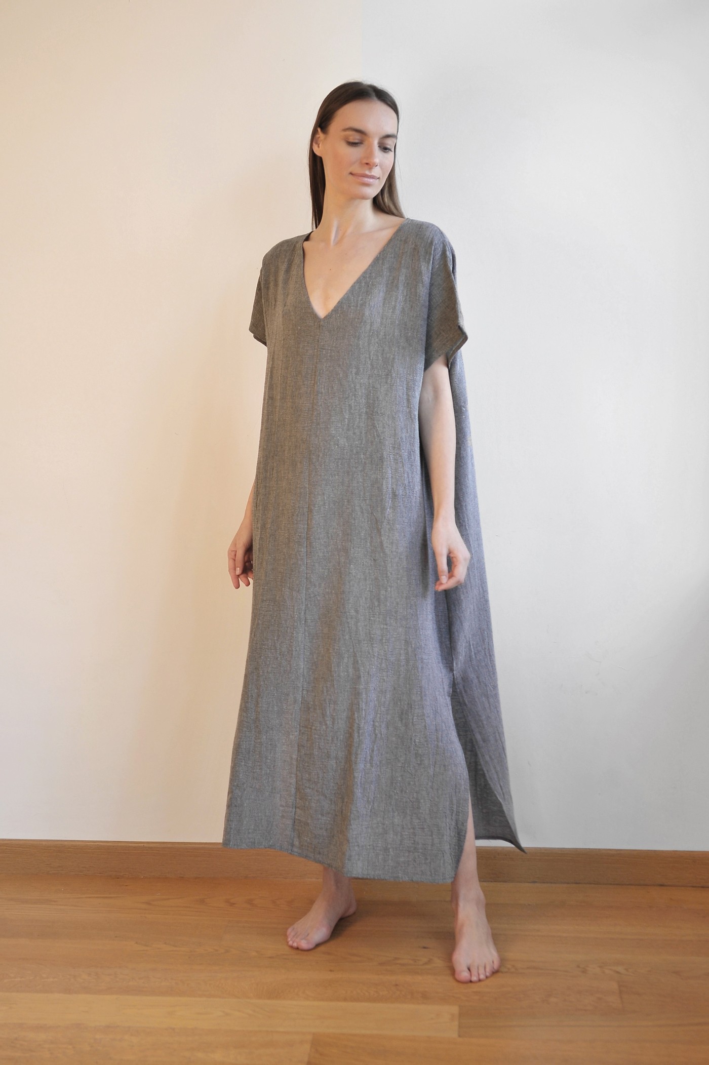 Charcoal Sile Basic Dress