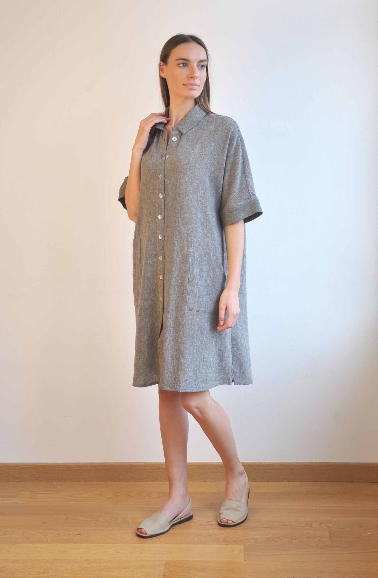 Charcoal SILE MINI SHIRT DRESS