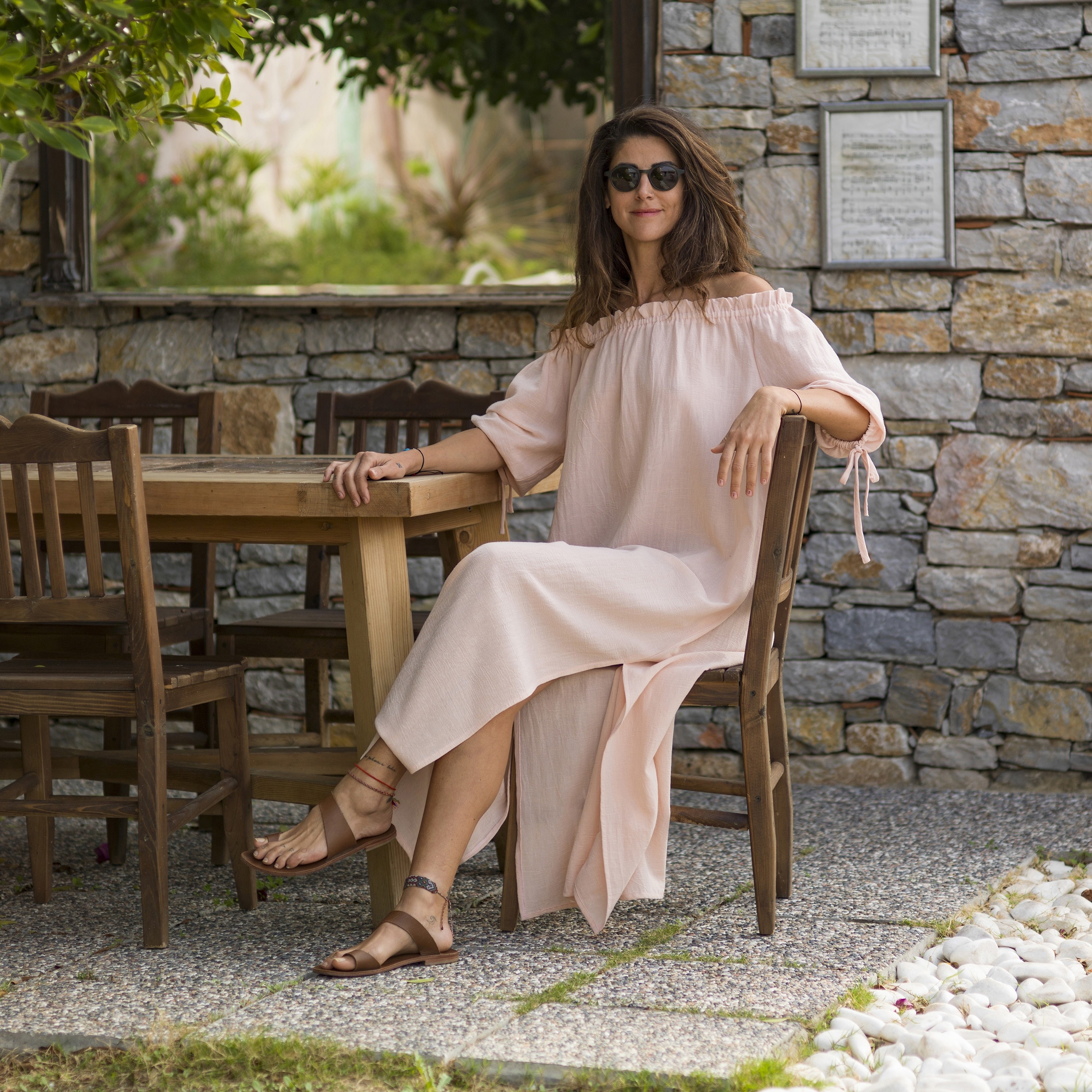 Blush Sile Off Shoulder Dress