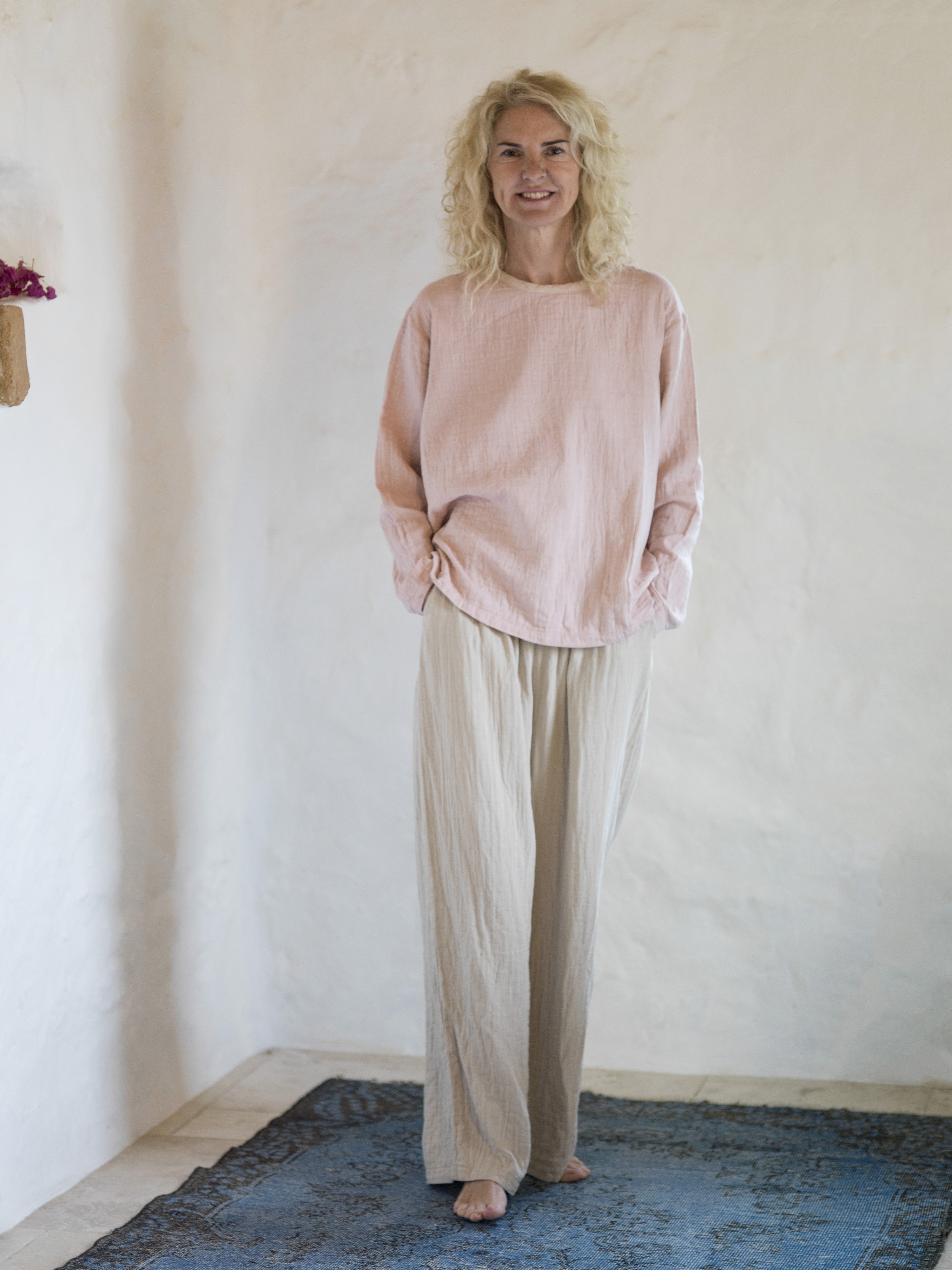 Blush-Taupe Muslin Long Sleeve Tee