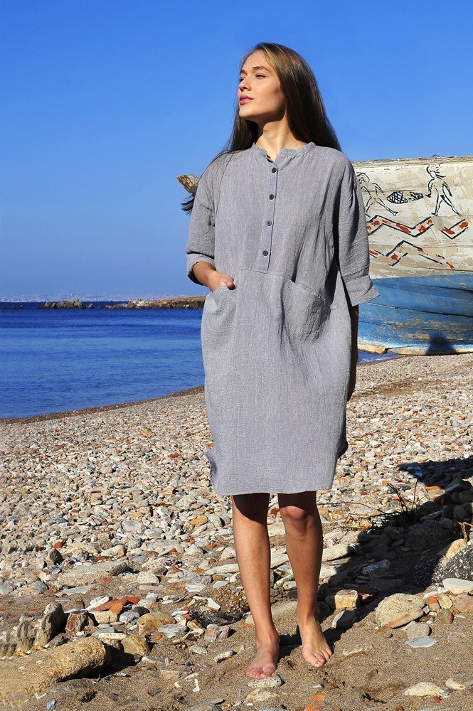 Grey Sile Tunic Dress
