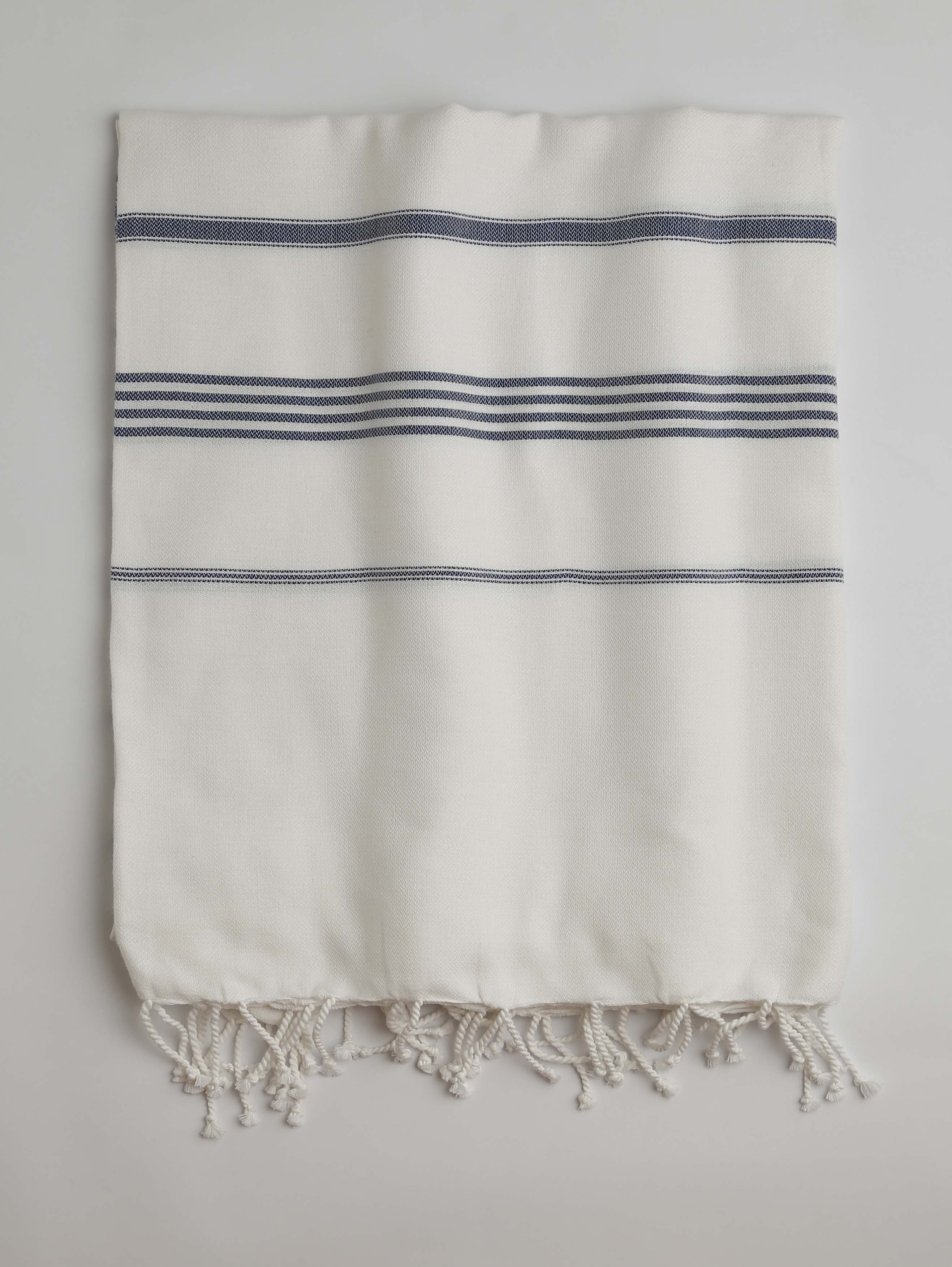 White-Marine Classic Large Turkish Towel