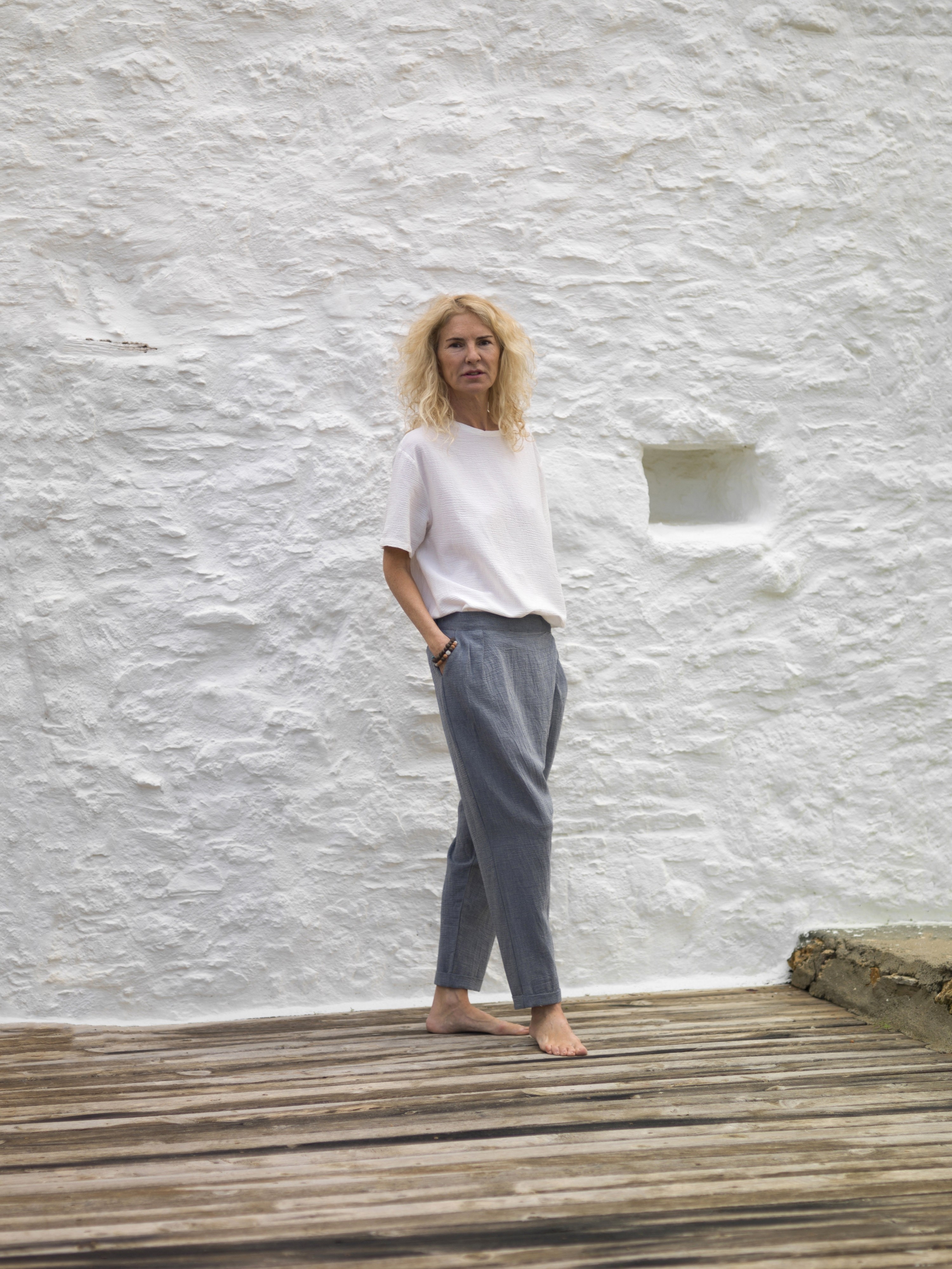 Marine Sile Fold Over Pant