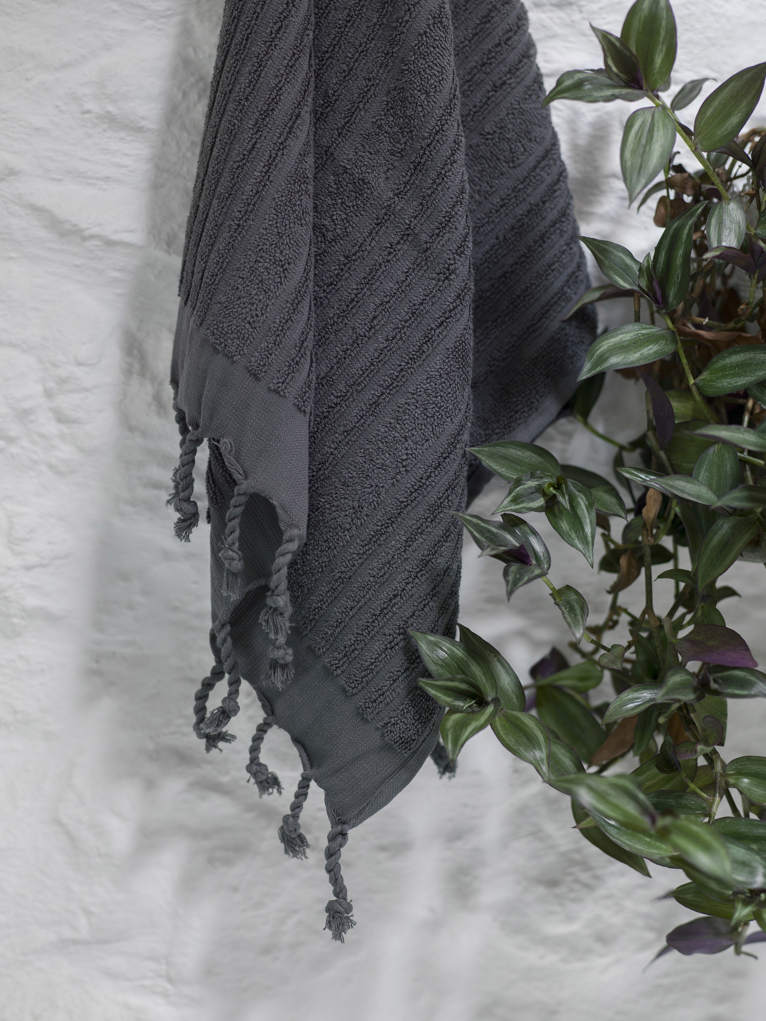 Dark Grey Ottoman Terry Hand Towel