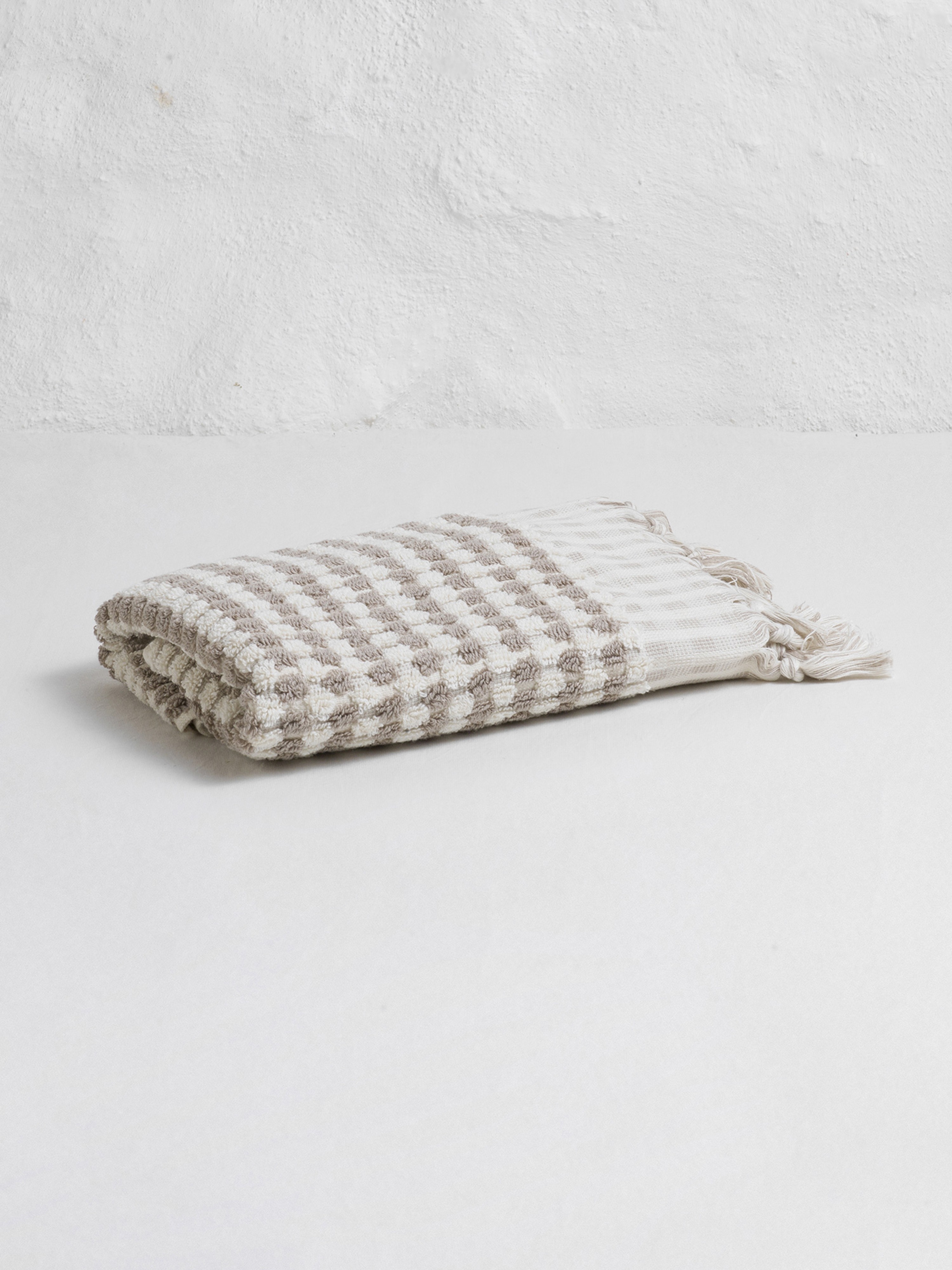 Taupe Dotted Terry Hand Towel