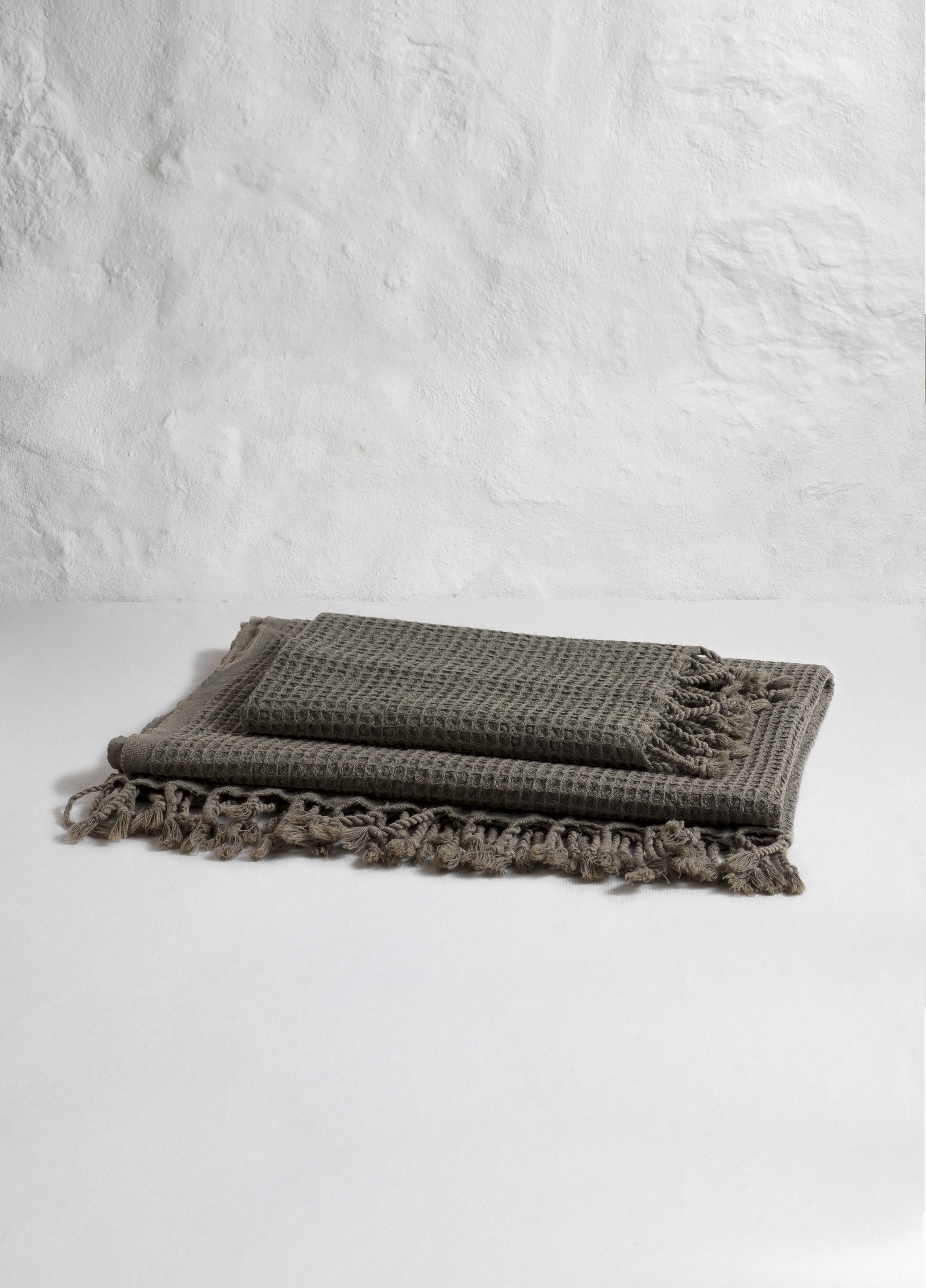 Khaki Waffle Hand Towel