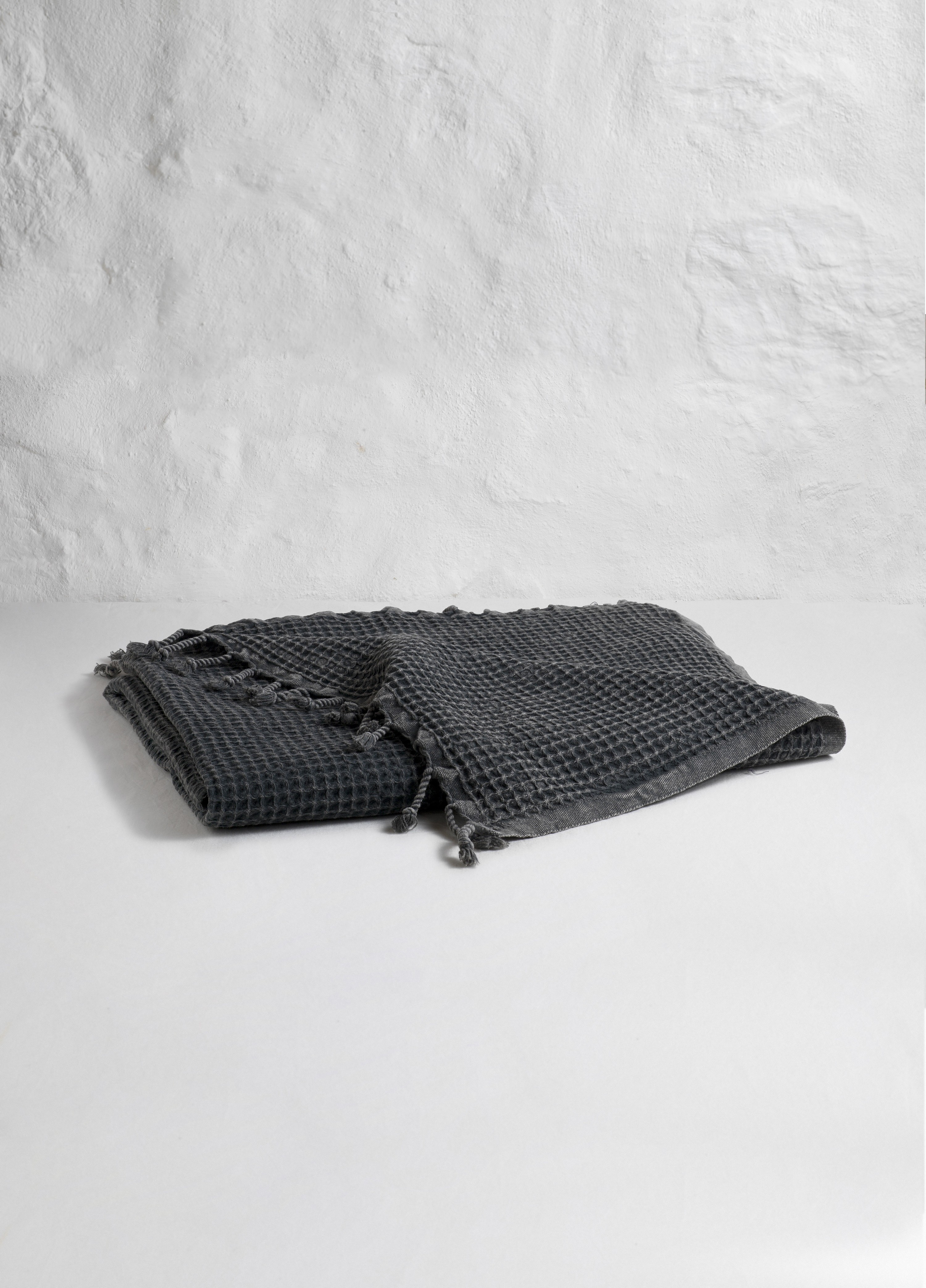 Dark Grey Waffle Bath Towel