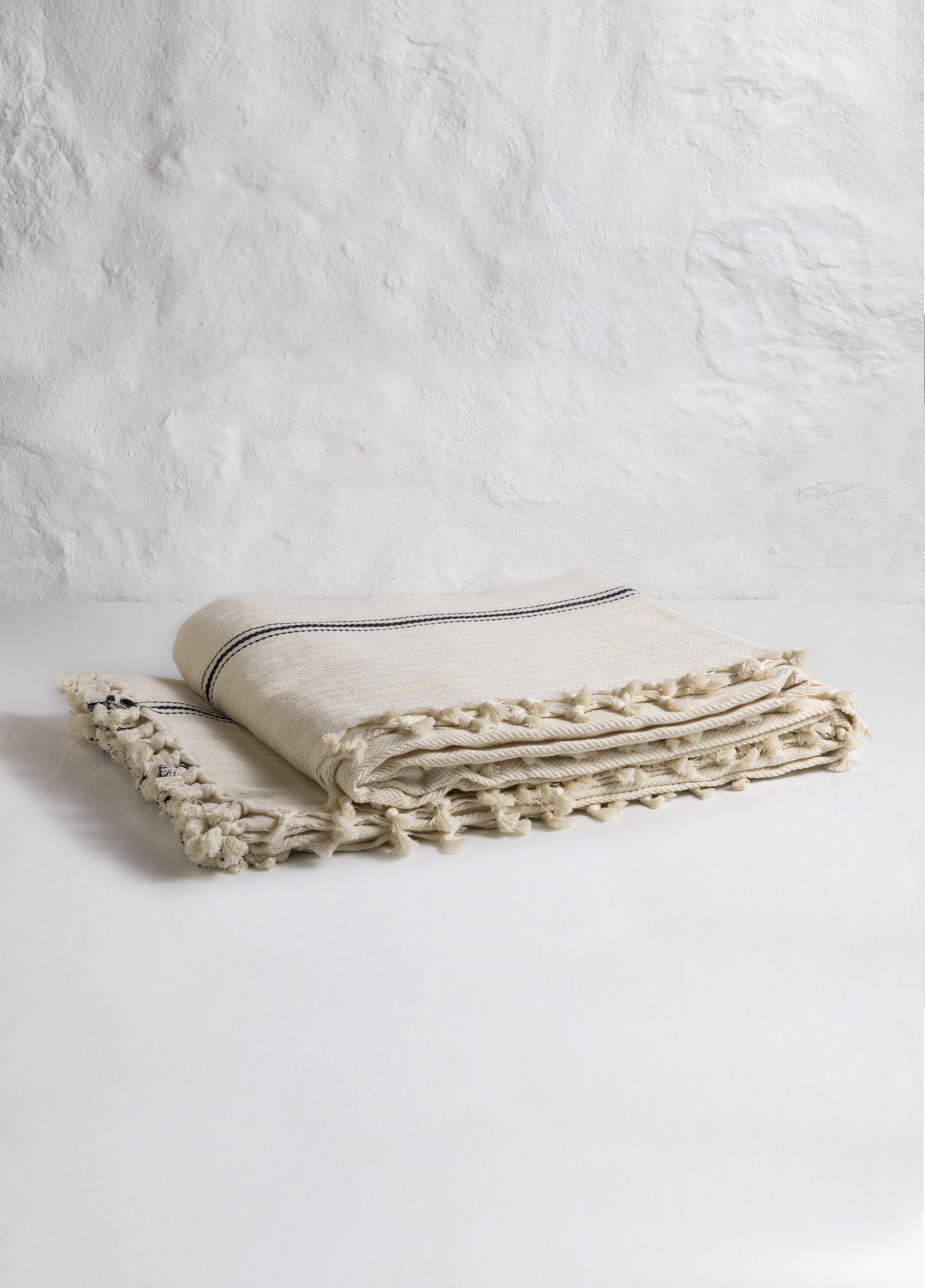 Natural/Black Striped Blanket 