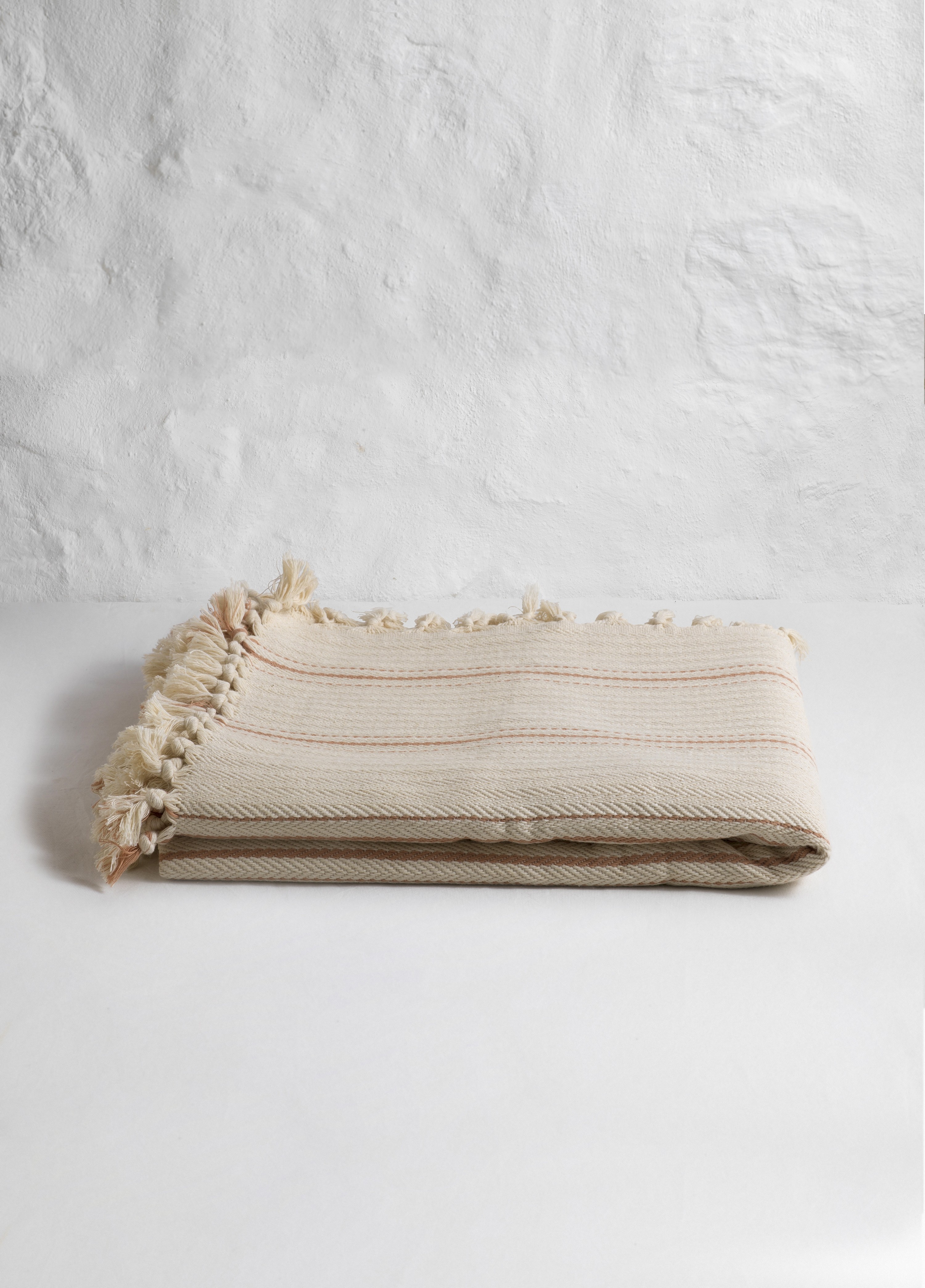 Natural/Mustard Striped Throw