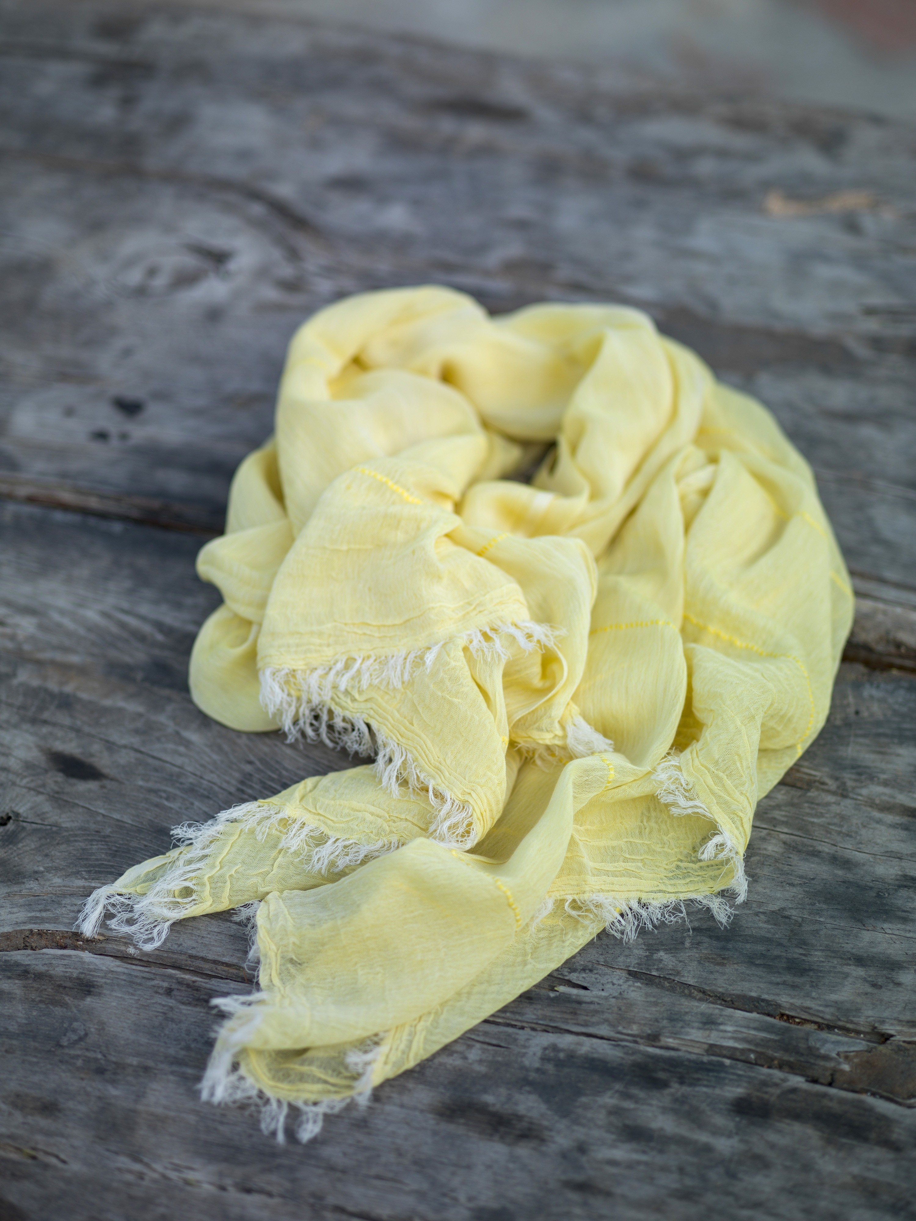 Yellow Helen Gauze Scarf