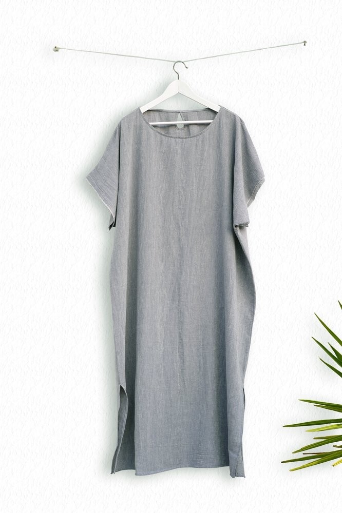 Grey Sile Caftan Dress