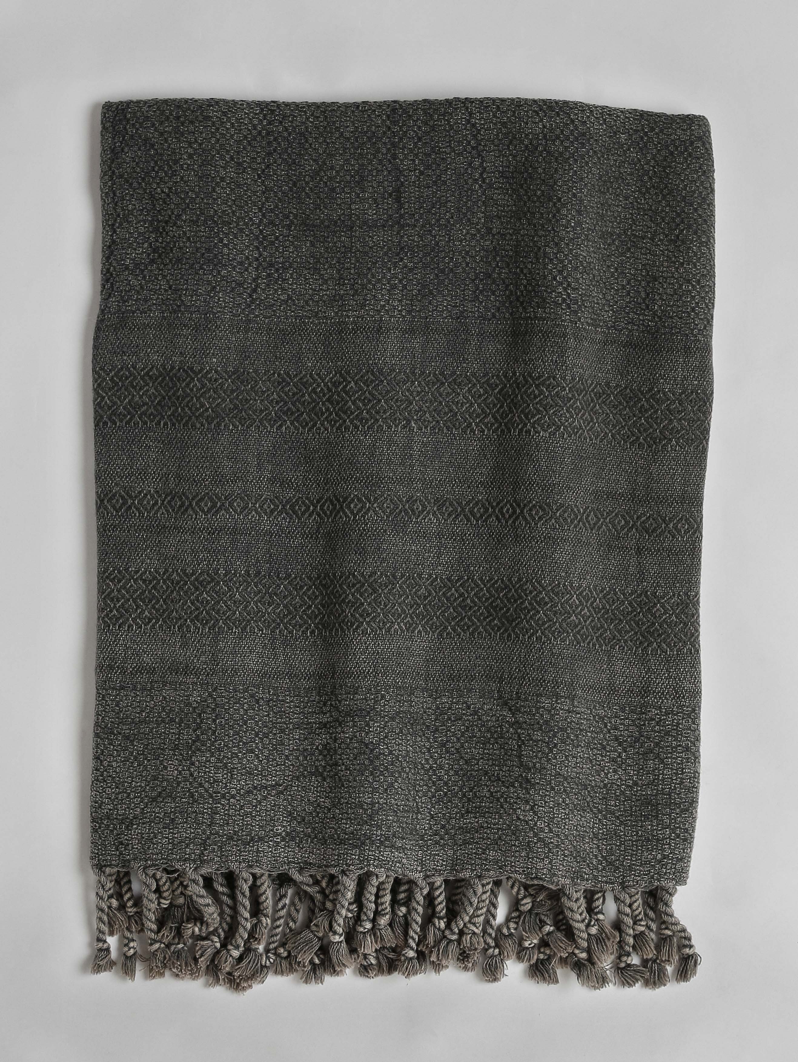 Stonewashed Turkish Towel - Dark Grey