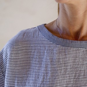 Bold Grey Striped Sile Marine T-Shirt 