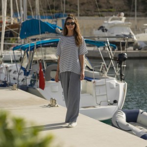 Bold Marine Striped Sile T-Shirt