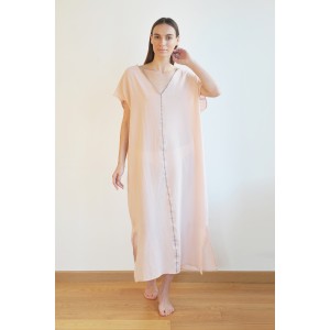 Blush Sile V Neck Kaftan Dress