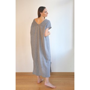 Marine Sile V Neck Caftan Dress