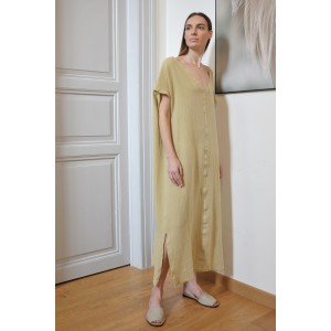 Olive Sile V Neck Caftan Dress