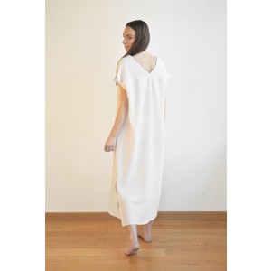 Off-White Sile V Neck Caftan Dress