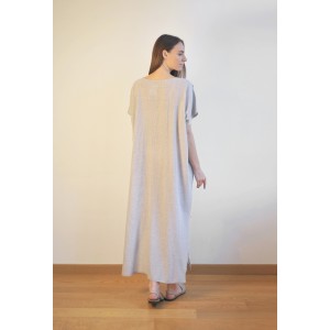 Grey Striped Sile Caftan