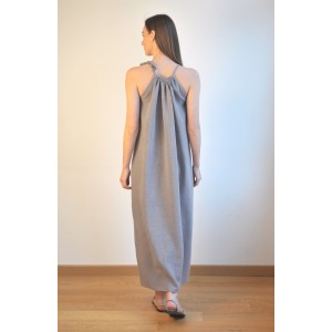 Grey Sile Halter Dress
