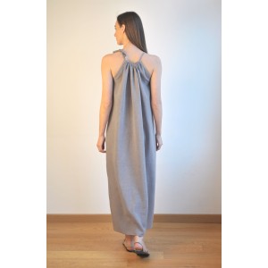 Grey Sile Halter Dress