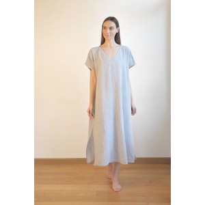 Grey Striped Sile Basic Dress