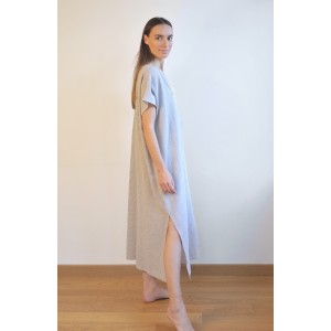 Grey Striped Sile Basic Dress