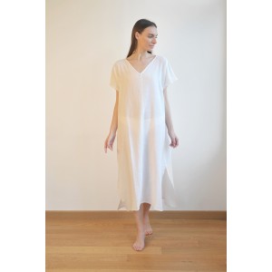 White Sile Basic Dress