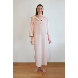 Blush Sile Hooded Caftan