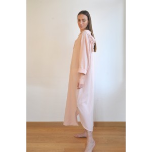 Blush Sile Hooded Caftan