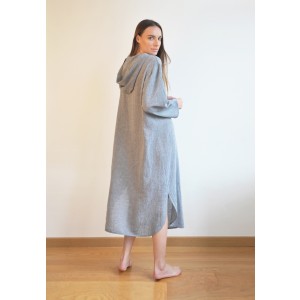 Marine Sile Hooded Caftan