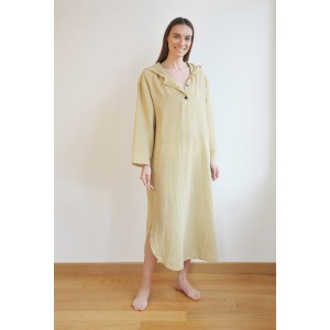 Olive Sile Hooded Caftan