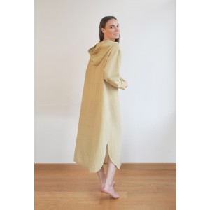 Olive Sile Hooded Caftan