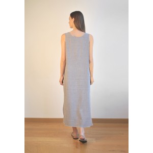 Grey / Grey Striped SILE SLEEVELESS DRESS