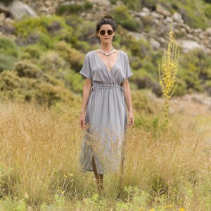 Grey SILE COLUMN DRESS