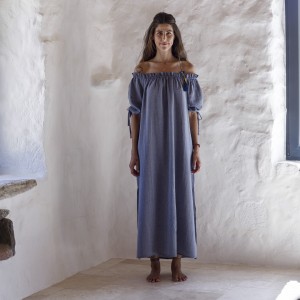 Marine Sile Off Shoulder Dress