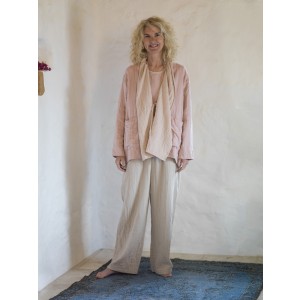 Blush-Taupe Muslin Cardigan