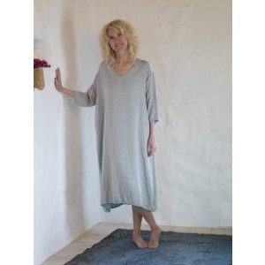  Grey-Turquoise Muslin Long Dress