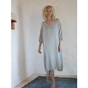  Grey-Turquoise Muslin Long Dress