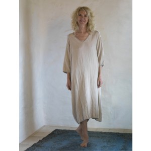 Taupe-Grey Muslin Long Dress