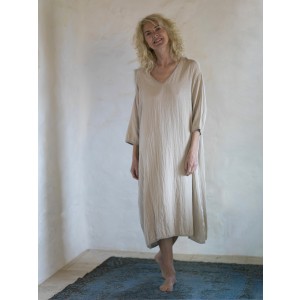 Taupe-Grey Muslin Long Dress