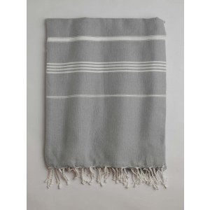 Grey-White Classic Large Turkish Towel