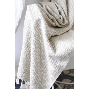 Beige Double Sided Throw