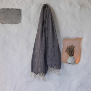 Grey Gauze Cotton Dobby Weave Turkish Towel