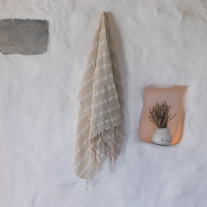 Natural Gauze Cotton Striped Turkish Towel