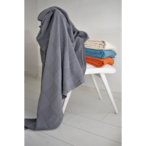 Dark Grey Linen Blanket