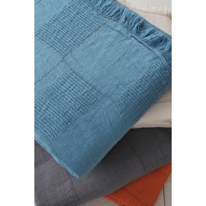 Navy Linen Blanket