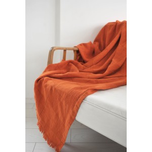 Orange Linen Blanket