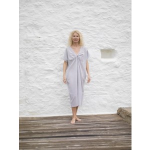 Grey Striped Sile Twist Dress