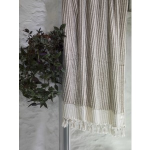 Taupe Striped Terry Bath Towel